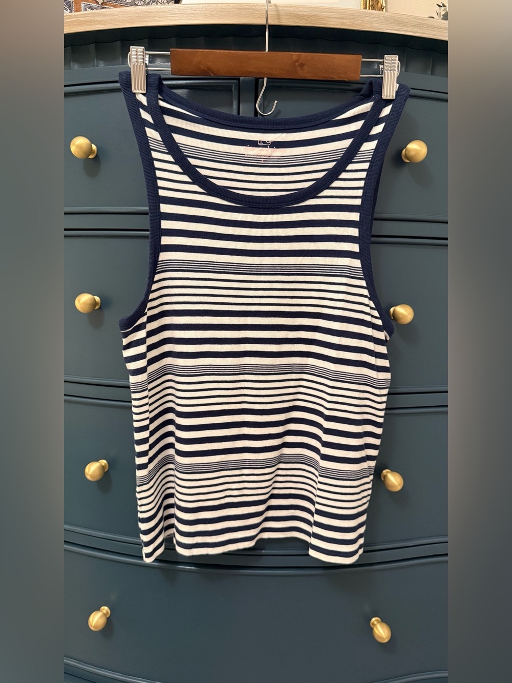 Vineyard Vines Striped Navy and White Tank Top Size Large